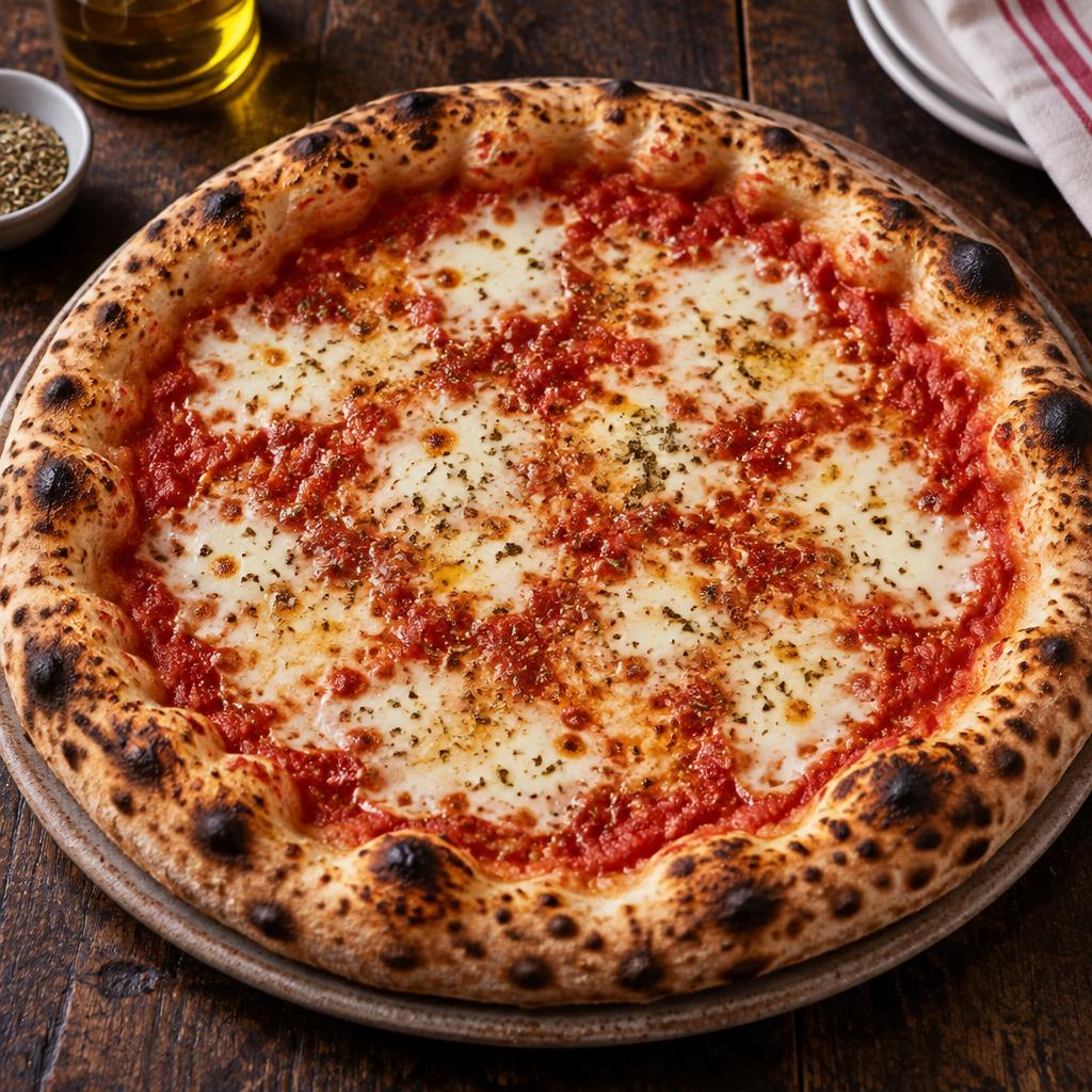 Pizza Margherita : tomates, mozzarella, origan